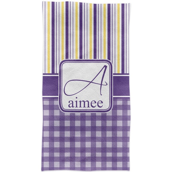 Purple Gingham & Stripe Crib Comforter/Quilt - Apvl
