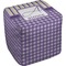 Purple Gingham & Stripe Cube Poof Ottoman (Bottom)