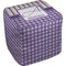 Purple Gingham & Stripe Cube Poof Ottoman (Top)