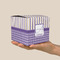 Purple Gingham & Stripe Cube Favor Gift Box - On Hand - Scale View