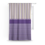 Purple Gingham & Stripe Curtain
