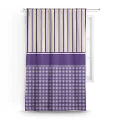 Purple Gingham & Stripe Curtain