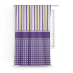 Purple Gingham & Stripe Curtain Panel - Custom Size