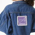 Purple Gingham & Stripe Twill Iron On Patch - Custom Shape - X-Large (Personalized)