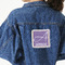 Purple Gingham & Stripe Twill Iron On Patch - Custom Shape - X-Large (Personalized)