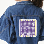 Purple Gingham & Stripe Large Custom Shape Patch - 2XL (Personalized)