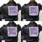 Purple Gingham & Stripe Custom Shape Iron On Patches - XXXL APPROVAL set of 4