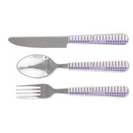 Purple Gingham & Stripe Cutlery Set (Personalized)