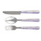 Purple Gingham & Stripe Cutlery Set - FRONT
