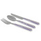 Purple Gingham & Stripe Cutlery Set - MAIN