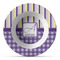 Purple Gingham & Stripe Microwave & Dishwasher Safe CP Plastic Bowl - Main