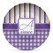 Purple Gingham & Stripe DecoPlate Oven and Microwave Safe Plate - Main
