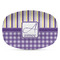 Purple Gingham & Stripe Microwave & Dishwasher Safe CP Plastic Platter - Main