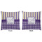 Purple Gingham & Stripe Decorative Pillow Case - Approval