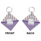 Purple Gingham & Stripe Diamond Keychain (Front + Back)