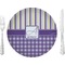 Purple Gingham & Stripe Dinner Plate