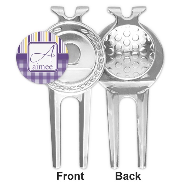 Purple Gingham & Stripe Divot Tool - Second