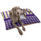 Purple Gingham & Stripe Dog Bed - Large LIFESTYLE