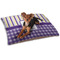 Purple Gingham & Stripe Dog Bed - Small LIFESTYLE