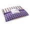 Purple Gingham & Stripe Dog Bed - Medium w/ Name and Initial