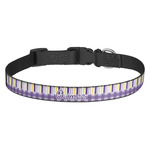 Purple Gingham & Stripe Dog Collar (Personalized)