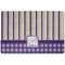 Purple Gingham & Stripe Dog Food Mat - Small without bowls