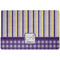 Purple Gingham & Stripe Dog Food Mat w/ Name and Initial