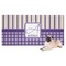 Purple Gingham & Stripe Dog Towel (Personalized)