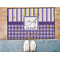 Purple Gingham & Stripe Door Mat - LIFESTYLE (Med)