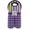 Purple Gingham & Stripe Double Wine Tote - Front (new)