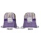 Purple Gingham & Stripe Drawstring Backpack Front & Back Small
