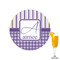 Purple Gingham & Stripe Drink Topper - Small - Single with Drink
