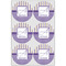 Purple Gingham & Stripe Drink Topper - XLarge - Set of 6