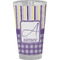 Purple Gingham & Stripe Pint Glass - Full Color - Front View