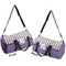 Purple Gingham & Stripe Duffle bag large front and back sides