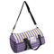 Purple Gingham & Stripe Duffle bag with side mesh pocket