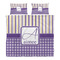 Purple Gingham & Stripe Duvet Cover Set - King - Alt Approval