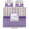 Purple Gingham & Stripe Duvet Cover Set - King - Approval