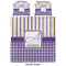 Purple Gingham & Stripe Duvet Cover Set - Queen - Approval