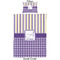 Purple Gingham & Stripe Duvet Cover Set - Twin - Approval