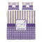 Purple Gingham & Stripe Duvet cover Set - Queen - Alt Approval