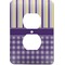 Purple Gingham & Stripe Electric Outlet Plate