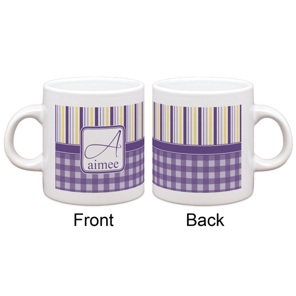 Purple Gingham & Stripe Espresso Cup - Apvl