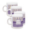 Purple Gingham & Stripe Espresso Cup Group of Four Front
