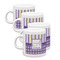 Purple Gingham & Stripe Single Shot Espresso Cups - Set of 4 (Personalized)