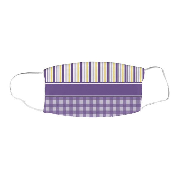 Purple Gingham & Stripe Fabric Face Mask
