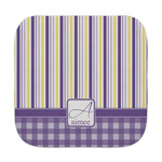 Purple Gingham & Stripe Face Towel (Personalized)