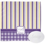 Purple Gingham & Stripe Washcloth (Personalized)
