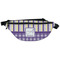Purple Gingham & Stripe Fanny Pack - Front