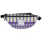 Purple Gingham & Stripe Fanny Pack - Classic Style (Personalized)